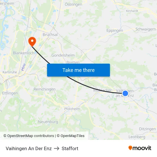 Vaihingen An Der Enz to Staffort map