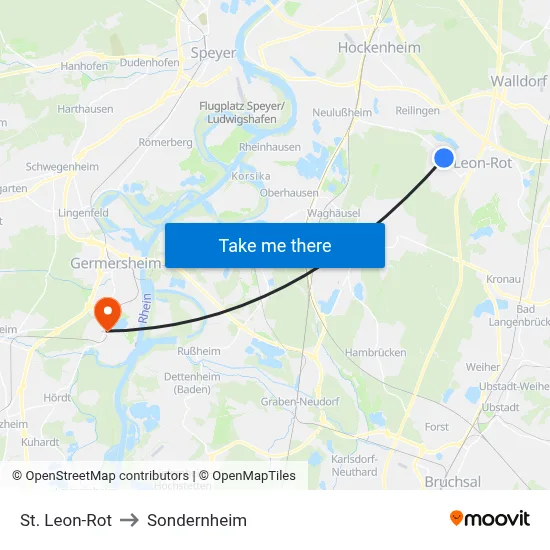 St. Leon-Rot to Sondernheim map
