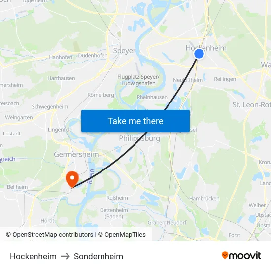 Hockenheim to Sondernheim map