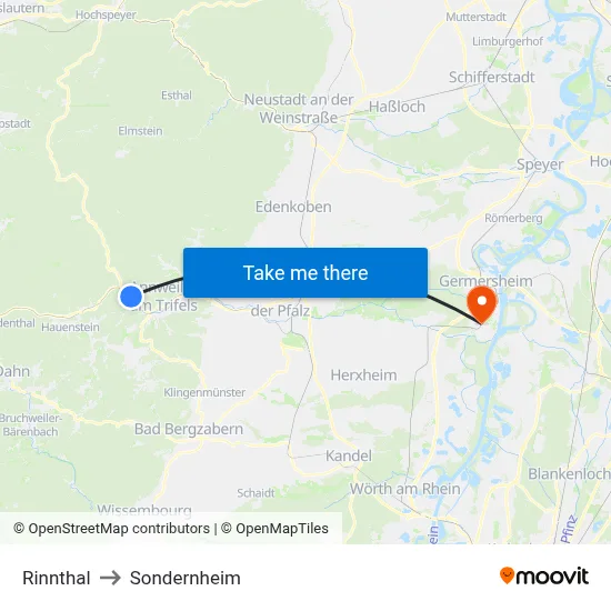 Rinnthal to Sondernheim map