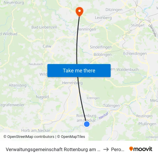 Verwaltungsgemeinschaft Rottenburg am Neckar to Perouse map