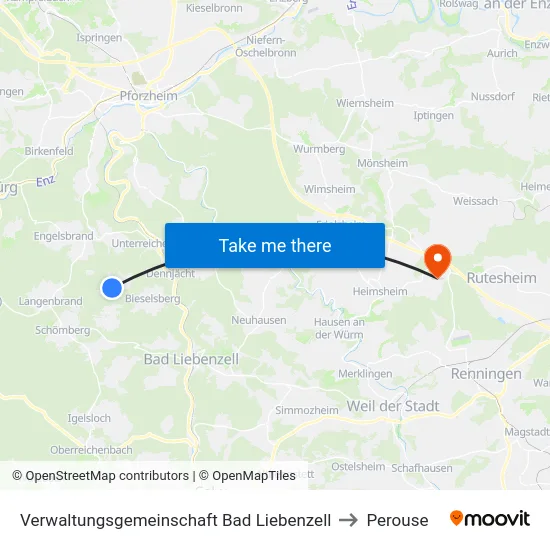 Verwaltungsgemeinschaft Bad Liebenzell to Perouse map