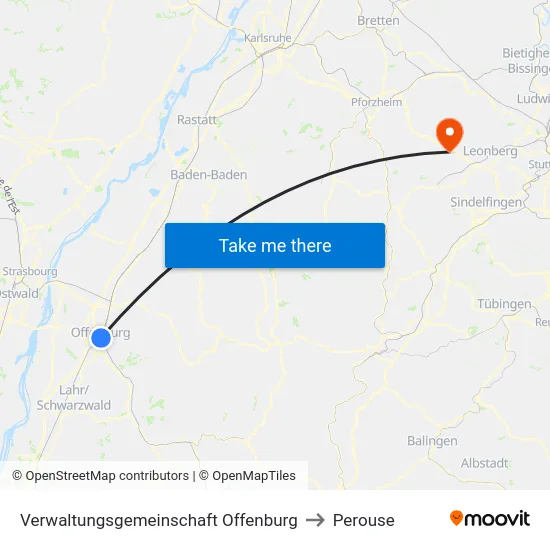 Verwaltungsgemeinschaft Offenburg to Perouse map
