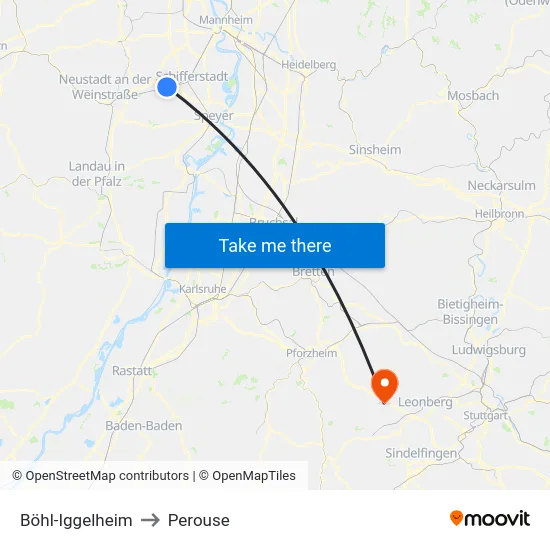 Böhl-Iggelheim to Perouse map