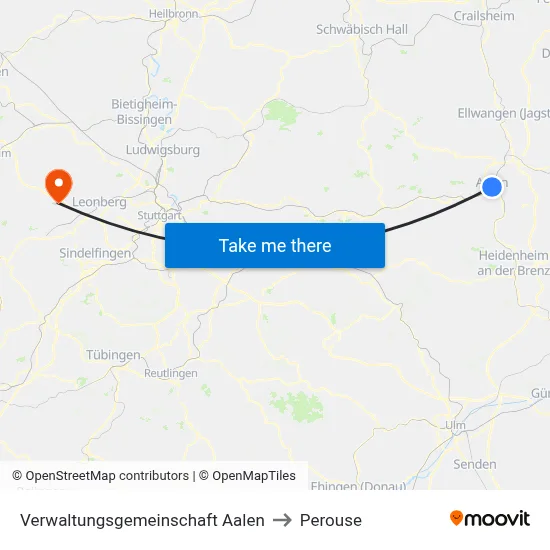 Verwaltungsgemeinschaft Aalen to Perouse map