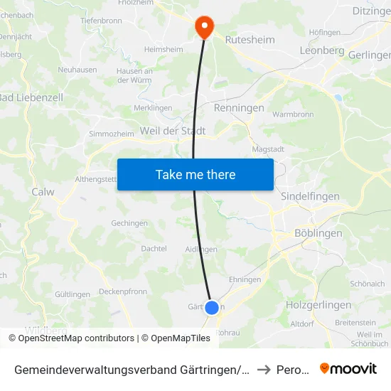 Gemeindeverwaltungsverband Gärtringen/Ehningen to Perouse map