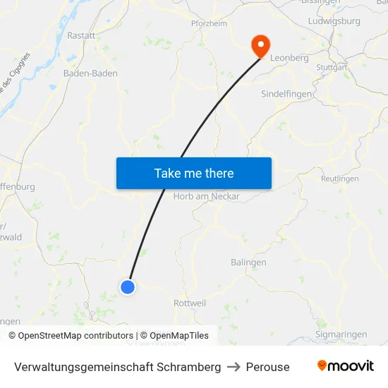 Verwaltungsgemeinschaft Schramberg to Perouse map