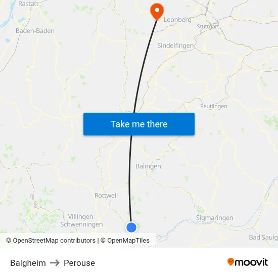 Balgheim to Perouse map