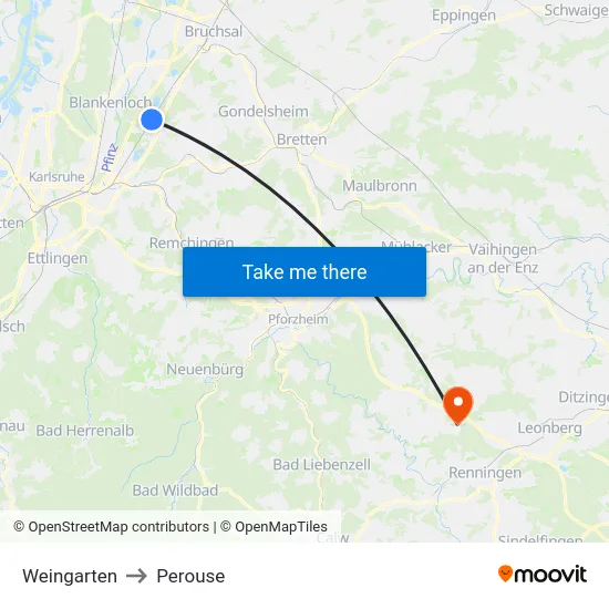 Weingarten to Perouse map