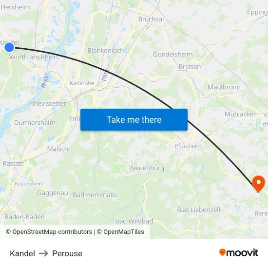 Kandel to Perouse map