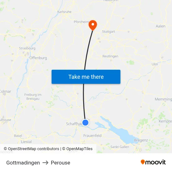 Gottmadingen to Perouse map