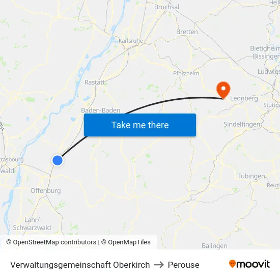 Verwaltungsgemeinschaft Oberkirch to Perouse map