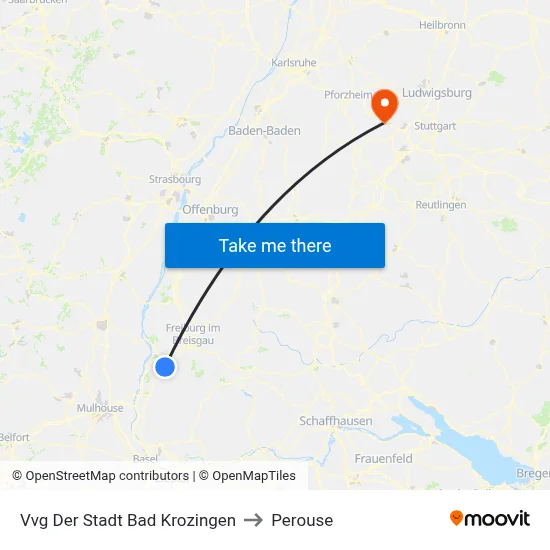 Vvg Der Stadt Bad Krozingen to Perouse map