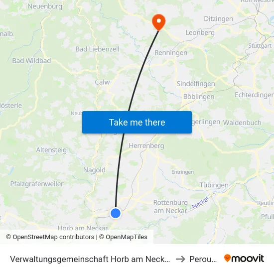 Verwaltungsgemeinschaft Horb am Neckar to Perouse map