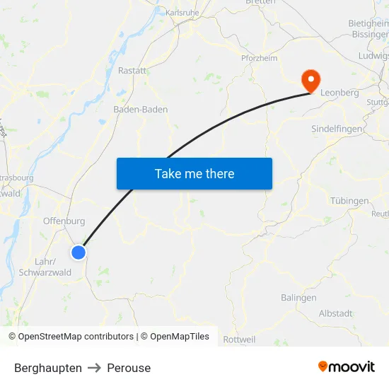 Berghaupten to Perouse map