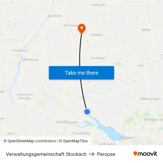 Verwaltungsgemeinschaft Stockach to Perouse map