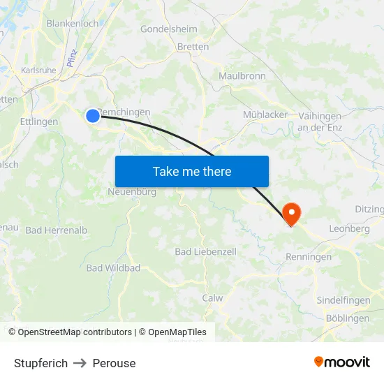 Stupferich to Perouse map