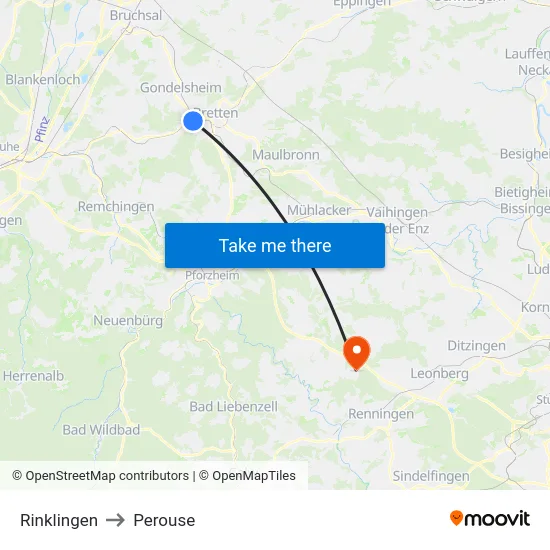 Rinklingen to Perouse map