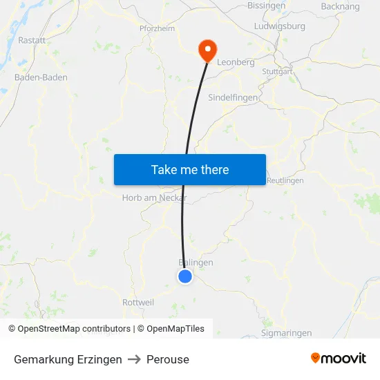 Gemarkung Erzingen to Perouse map