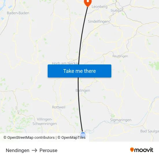 Nendingen to Perouse map
