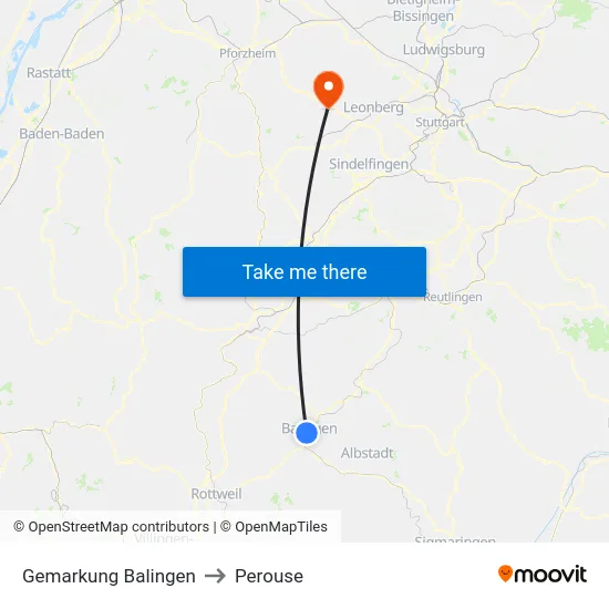 Gemarkung Balingen to Perouse map