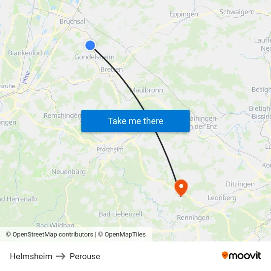 Helmsheim to Perouse map