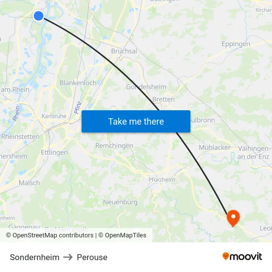 Sondernheim to Perouse map