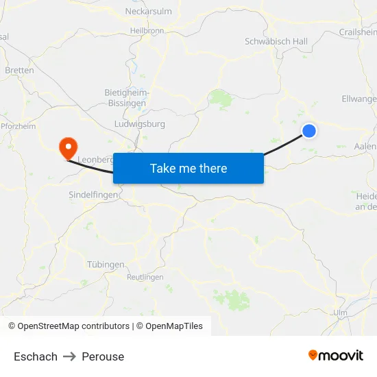 Eschach to Perouse map