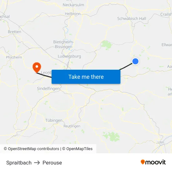 Spraitbach to Perouse map