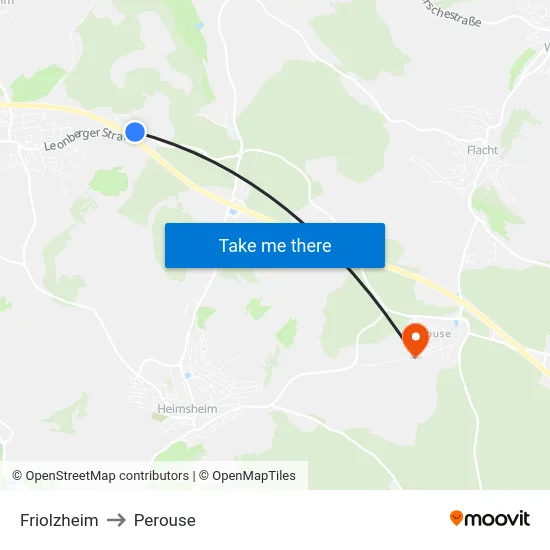 Friolzheim to Perouse map