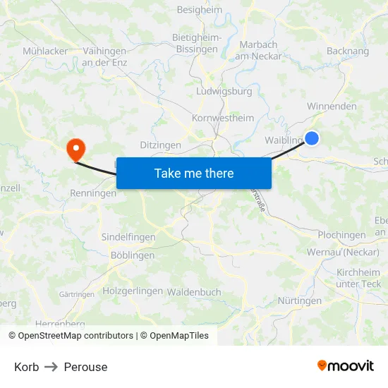 Korb to Perouse map