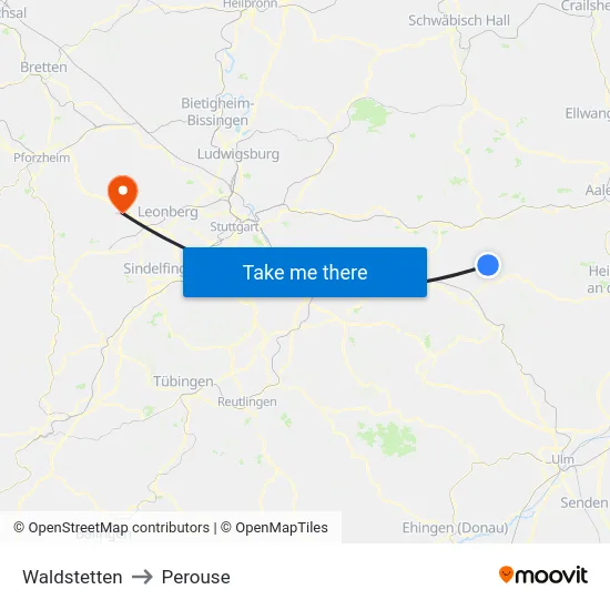 Waldstetten to Perouse map