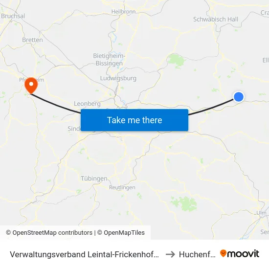 Verwaltungsverband Leintal-Frickenhofer Höhe to Huchenfeld map