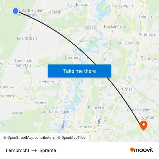 Lambrecht to Sprantal map