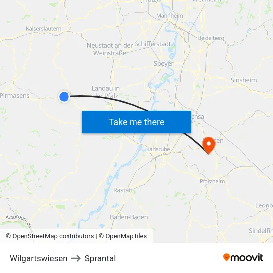 Wilgartswiesen to Sprantal map