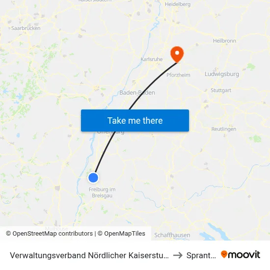 Verwaltungsverband Nördlicher Kaiserstuhl to Sprantal map