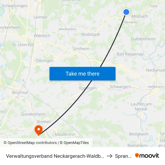 Verwaltungsverband Neckargerach-Waldbrunn to Sprantal map