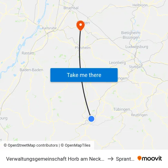 Verwaltungsgemeinschaft Horb am Neckar to Sprantal map