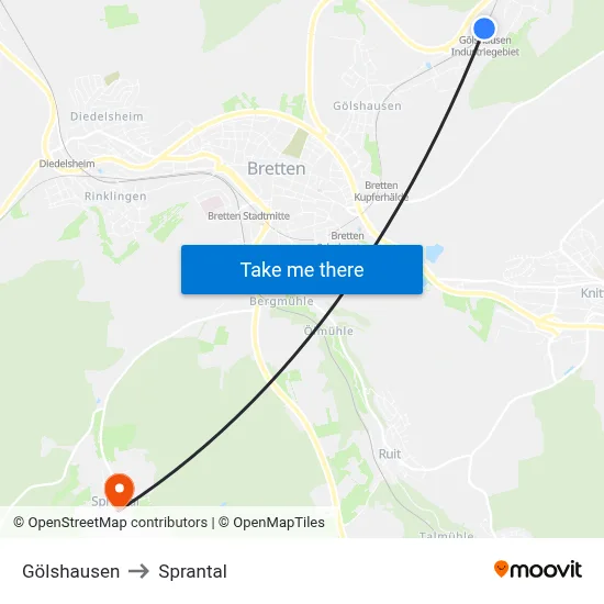 Gölshausen to Sprantal map