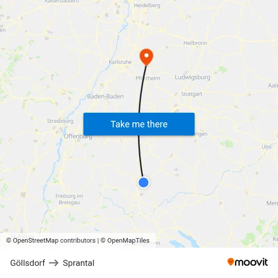 Göllsdorf to Sprantal map