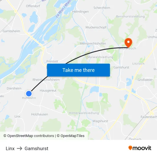 Linx to Gamshurst map