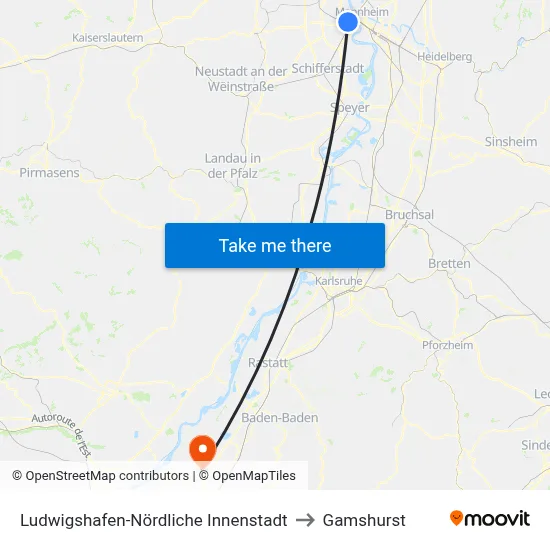 Ludwigshafen-Nördliche Innenstadt to Gamshurst map