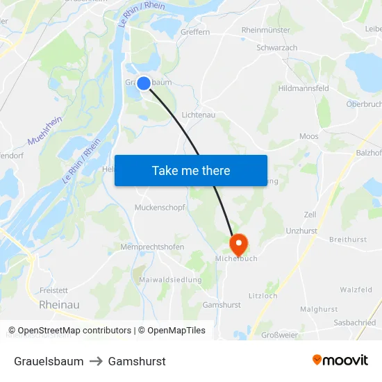 Grauelsbaum to Gamshurst map