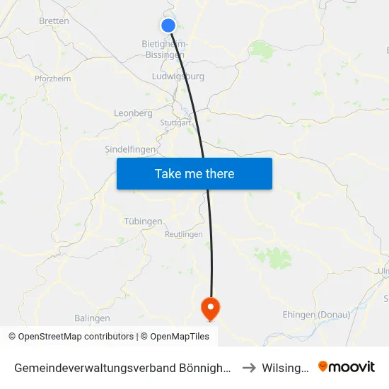 Gemeindeverwaltungsverband Bönnigheim to Wilsingen map