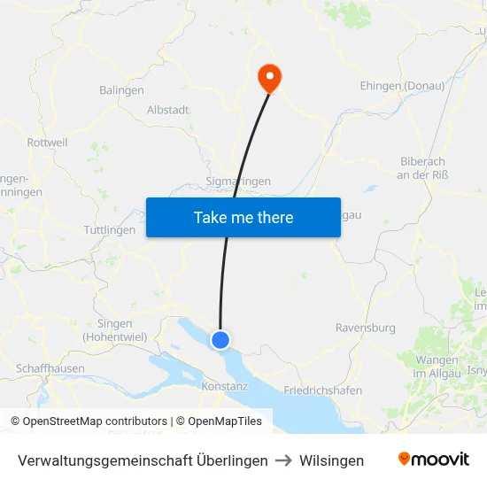 Verwaltungsgemeinschaft Überlingen to Wilsingen map
