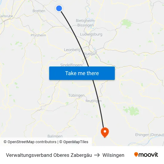 Verwaltungsverband Oberes Zabergäu to Wilsingen map