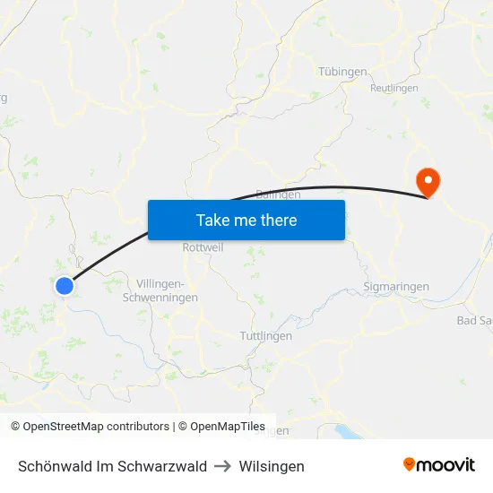 Schönwald Im Schwarzwald to Wilsingen map