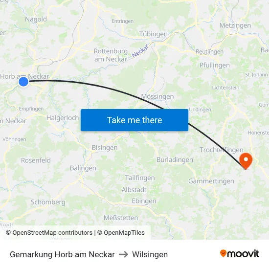 Gemarkung Horb am Neckar to Wilsingen map