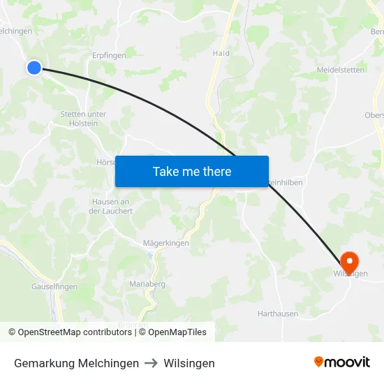 Gemarkung Melchingen to Wilsingen map