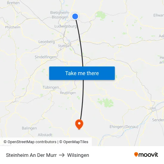 Steinheim An Der Murr to Wilsingen map